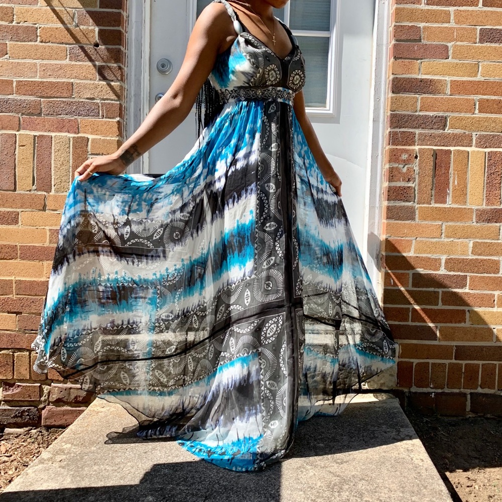 ☀️ WH|BM ☀️ Mixed Print Chiffon Maxi